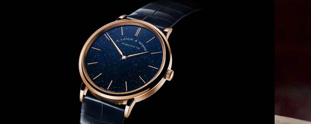 朗格SAXONIA萨克森纤薄腕表，18K玫瑰金表壳搭配铜蓝色表盘，尽显优雅风范